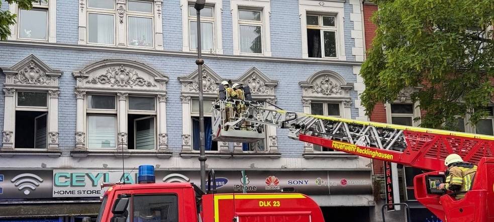 Die Feuerwehr Recklinghausen war mit mehreren Kräften bei dem Brand im Stadtteil Süd im Einsatz.